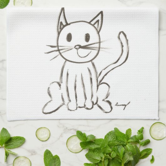 絵を描子猫キッチンタオル キッチンタオル (折り畳み)