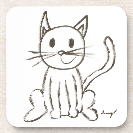 絵を描子猫コースター – 6セット コースター (正面)