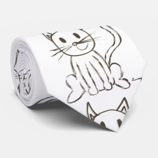 絵を描子猫 ネクタイ (ロール)