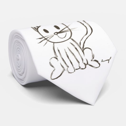 絵を描子猫 ネクタイ (ロール)