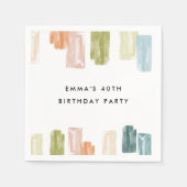 絵を描宝石の水色パーソナライズされた スタンダードカクテルナプキン (正面)