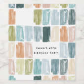 絵を描宝石の水色パーソナライズされた ワインラベル (シングルラベル)