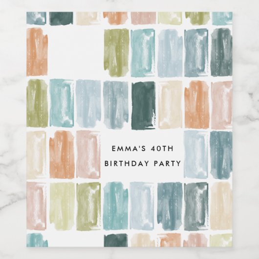 絵を描宝石の水色パーソナライズされた ワインラベル (シングルラベル)