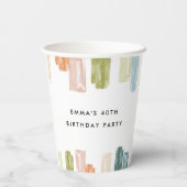 絵を描宝石の水色パーソナライズされた 紙コップ (裏面)