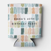 絵を描宝石の水色パーソナライズされた 缶クーラー (正面)