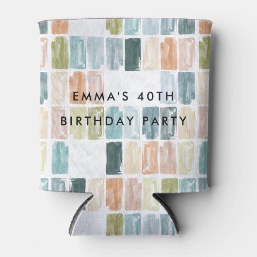 絵を描宝石の水色パーソナライズされた 缶クーラー (正面)