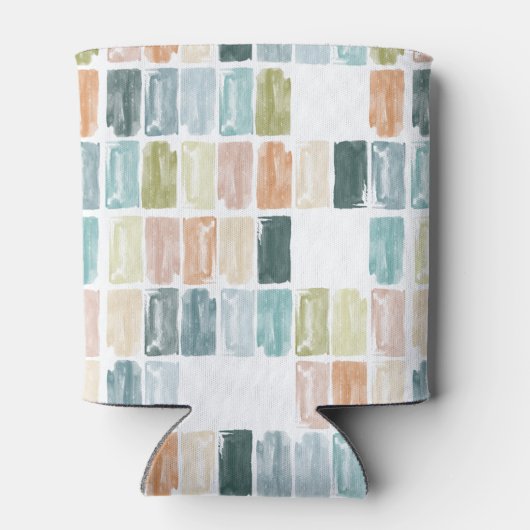 絵を描宝石の水色パーソナライズされた 缶クーラー (裏面)