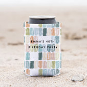 絵を描宝石の水色パーソナライズされた 缶クーラー