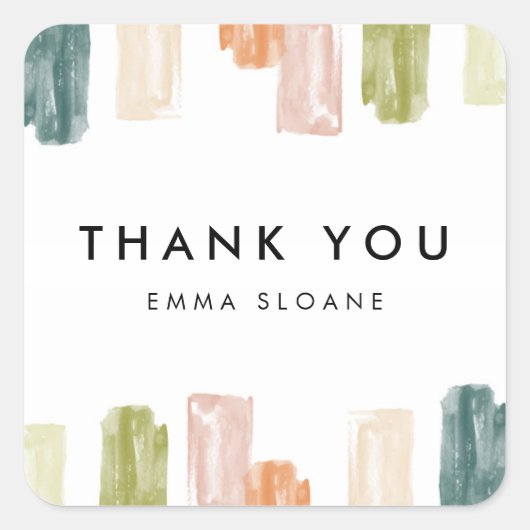 絵を描宝石サンキューカード スクエアシール (正面)