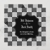 絵を描市松模様に渦結婚(s) 招待状 (正面/裏面)