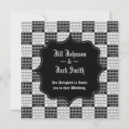 絵を描市松模様に渦結婚(s) 招待状