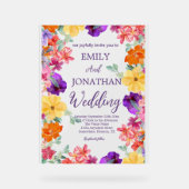 絵を描庭の花の写真スクリプト アクリルサイン (正面)