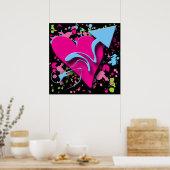 絵を描後ハート矢ポスター ポスター (キッチン)