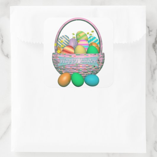 絵を描復活祭の卵 スクエアシール (バッグ)