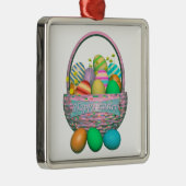 絵を描復活祭の卵 メタルオーナメント (右)