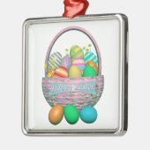 絵を描復活祭の卵 メタルオーナメント (左)