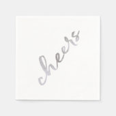 絵を描応援フェイクシルバー・フォイル新年のナプキン スタンダードカクテルナプキン (正面)