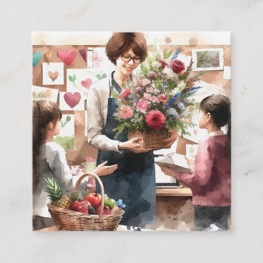 絵を描感謝していトート スクエア名刺 (正面)