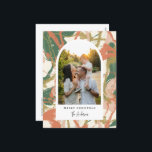 絵を描抽象芸術アーチ写真 シーズンポストカード<br><div class="desc">このスタイリッシュとホリモダンデーカードはカラーのパテモダンリーな抽象芸術背景を持つアーチ写真を備えお洒落ている。2番目来の写真のスポットを持つバック、カスタム差出人住所、受信者のアドレス。ショップホリデーカードなどwww.zazzle.com/store/nbpaperco</div>