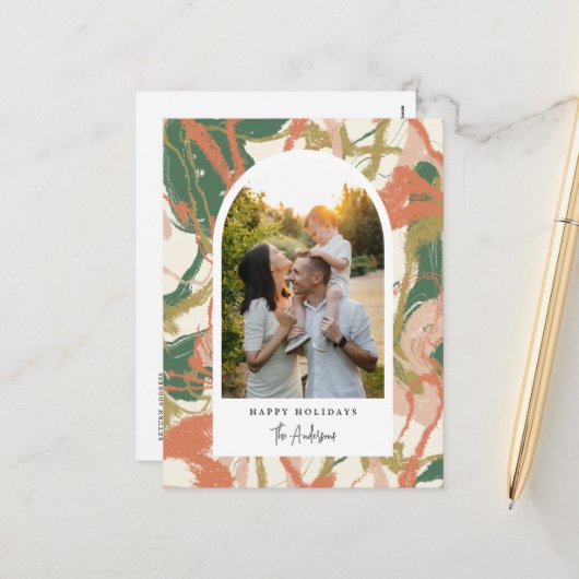 絵を描抽象芸術アーチ写真 シーズンポストカード (正面/裏面インサイチュ)