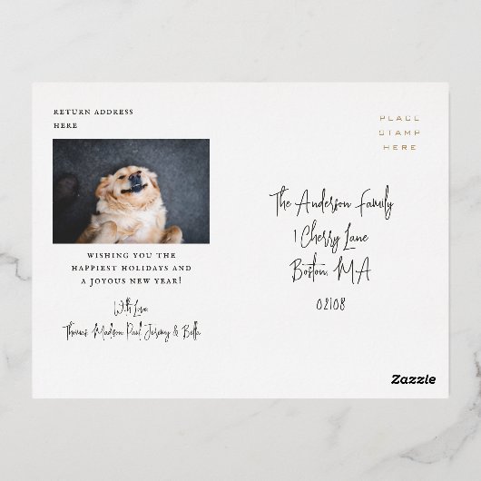 絵を描抽象芸術アーチ写真 箔シーズンポストカード (裏面)