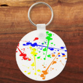 絵を描抽象芸術アートカラフル キーホルダー (正面)