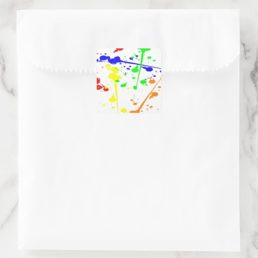 絵を描抽象芸術アートカラフル スクエアシール (バッグ)