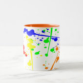 絵を描抽象芸術アートカラフル ツートーンマグカップ (中央)