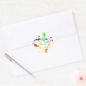 絵を描抽象芸術アートカラフル ラウンドシール (封筒)