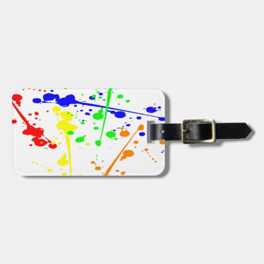 絵を描抽象芸術アートカラフル ラゲッジタグ (正面横)