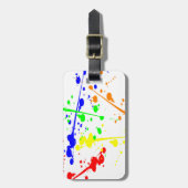 絵を描抽象芸術アートカラフル ラゲッジタグ (正面縦)
