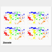 絵を描抽象芸術アートカラフル 長方形シール (シート)