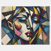 絵を描抽象芸術モダン女はっきりした フリースブランケット (正面(横))