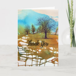 絵を描抽象芸術木水彩色インク サンキューカード