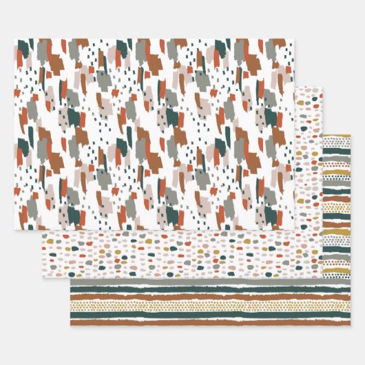 絵を描抽象芸術 ラッピングペーパーシート (セット)