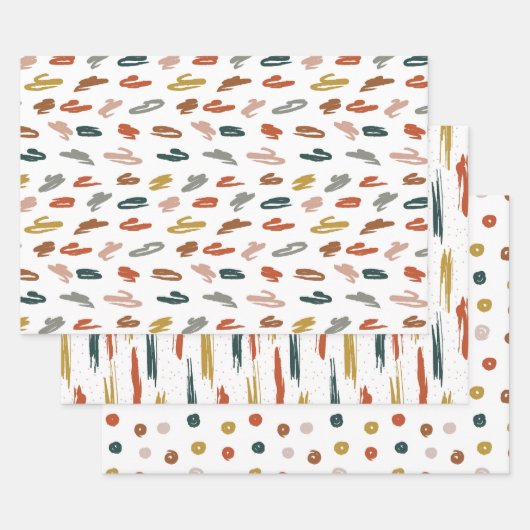絵を描抽象芸術 ラッピングペーパーシート (セット)