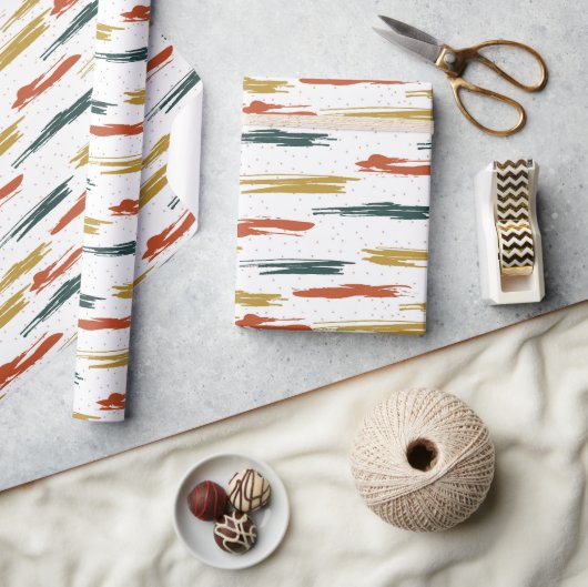 絵を描抽象芸術 ラッピングペーパー (クラフト)