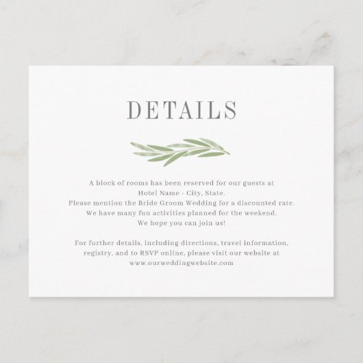 絵を描支店結婚の詳細エンクロージャカード ポストカード (正面)