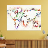 絵を描文字地図 キャンバスプリント (インサイチュ (リビング))