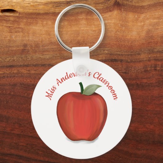 絵を描明るい赤りんご先生 キーホルダー (正面)