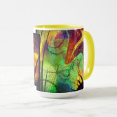 絵を描星雲 – ファイアオパール抽象芸術マググ マグカップ (正面右)