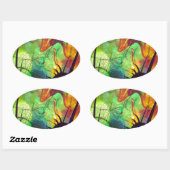 絵を描星雲 – 火口抽象芸術 楕円形シール (シート)