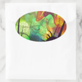 絵を描星雲 – 火口抽象芸術 楕円形シール (バッグ)