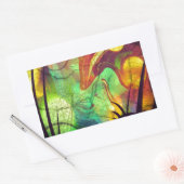 絵を描星雲 – 火口抽象芸術 長方形シール (封筒)