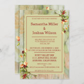 絵を描春の花結婚柵 招待状 (正面/裏面)