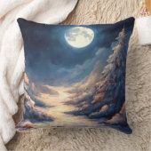 絵を描月に照らされた冬のシーンシーズン クッション (ブランケット)