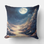 絵を描月に照らされた冬のシーンシーズン クッション (正面)