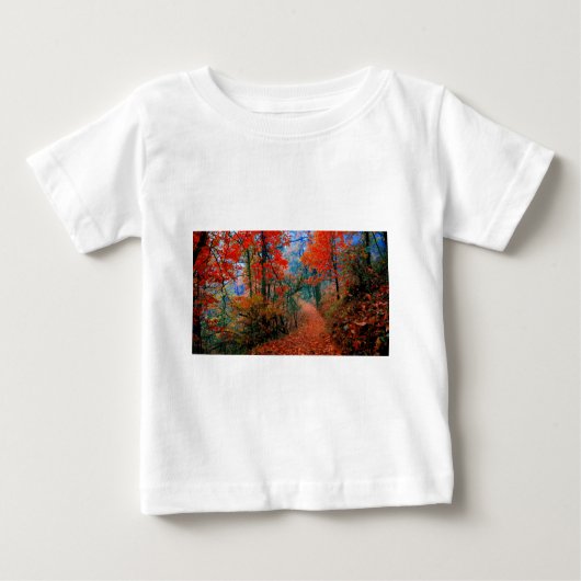 絵を描林秋の炎の水の色の贈り物 ベビーTシャツ (正面)