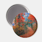 絵を描林秋の炎の水の色の贈り物 マグネット (正面/裏面)