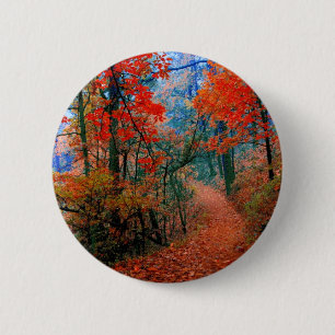 絵を描林秋の炎の水の色の贈り物 缶バッジ